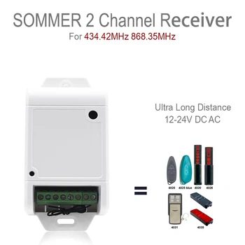 SOMMER Remote Garage Door Receiver SOMMER 868 nadajnik zdalnego sterowania przełącznik 12-24V AC DC 2 kanały