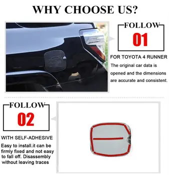 Samochodowy korek wlewu paliwa dekoracyjne naklejki do Toyota 4 Runner 2010+, ochronne, samochodowe zewnętrzne akcesoria ABS Silver Carbon fiber