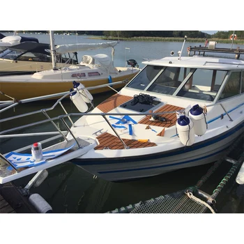 Samoprzylepny EVA Boat Yacht Flooring Faux Imitation Teak Decking Sheet Pad 58x2400x5mm Foam Floor Mat brązowy z paskami Балька
