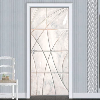 Samoprzylepny drzwi naklejka tapety 3D wypukła linia miękki futerał europejski styl Salon Sypialnia drzwi fresk naklejki ścienne naklejki