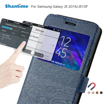 Samsung Samsung Galaxy J5 2016 flip etui dla Samsung Galaxy J510F widok z okna book etui miękkie Tpu silicone tylna pokrywa