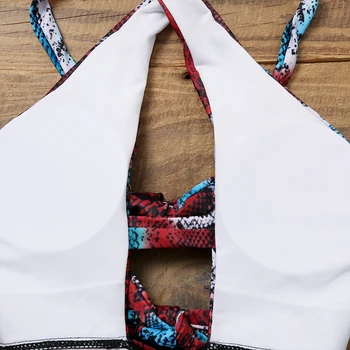 Seksowne Stroje Kąpielowe Kobiety 2020 Wężowa Print Pływacki Jednoczęściowy Strój Kąpielowy Kobiety Strój Kąpielowy Bikini Kobieta Monokini Maillot De Bain Femme