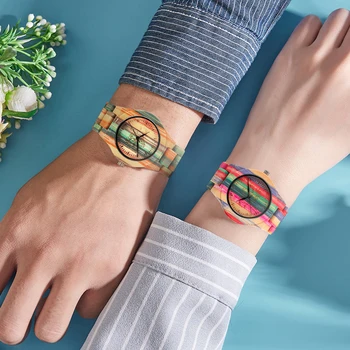Shifenmei Watch Women Top Luxury Brand Drewniane Zegarek Kwarcowy Kolorowe Ręczne Kobiece Prezenty Relogio Feminino