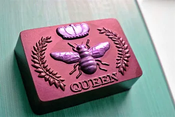 Silikonowe Formy Queen Bee Wzór Ręcznego W Kształcie Prostokąta Mydła Wanna Użyć Biżuteria Prezent Świece Formy Zapach Kamień Formy