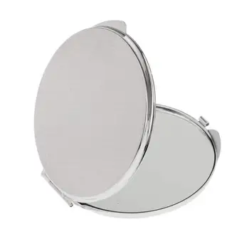 Składane kieszonkowe lusterko kosmetyki kompaktowe lusterko do makijażu - srebrny