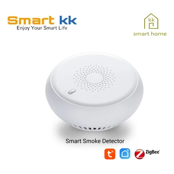 Smartkk Tuya Smart Zigbee Detektor Dymu Smart Fire Alarm Progresywny Dźwięk Czujnik Fotoelektryczny Czujnik Dymu Praca Z Koncentratorem Tuya Zigbee