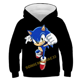 Sonic the Hedgehog Print bluzy Dziecięce bluzy z kapturem dorywczo szczyty chłopcy dziewczęta bluzy poliester plac сверхзвуковая odzież