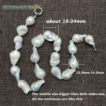 Sprzedam dobrze kolor biały duży rozmiar tkaniny embrionalnego płomienia piłka kształt barokowy naszyjnik z pereł słodkowodnych naturalne perły