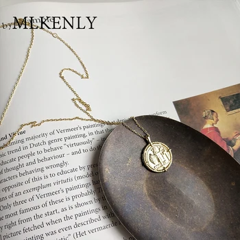 Srebro próby 925 religijny styl multi łańcuch naszyjnik złoto rocznika portret wisiorek naszyjnik kobiety krótki naszyjnik