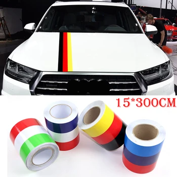 Stylizacja samochodu 300cm*15cm DIY Decal Wrap naklejki na karoserię samochodu Rosja Francja Niemcy flaga film akcesoria do Audi Bmw VW opel renault