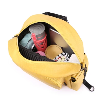 Stylowy wielofunkcyjny torba na pieluchy matki Żółta PU wodoodporna torba do wózka z 2 pasami o dużej pojemności torebki dla kobiet w ciąży