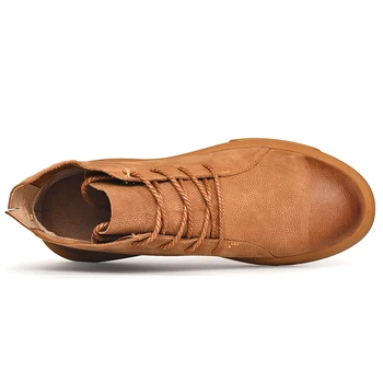 SusuGrace męskie buty robocze skórzane, vintage modne uliczne sandały krótkie Botas De Hombre casual buty na płaskiej podeszwie rozmiar plus buty Męskie z wysokiej piszczelą