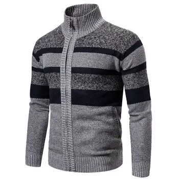 Sweter męski z dzianiny sweter na zamek Zimowe golf płaszcz sweter z długim rękawem mężczyźni abrigo hombre świąteczny sweter płaszcz 2020