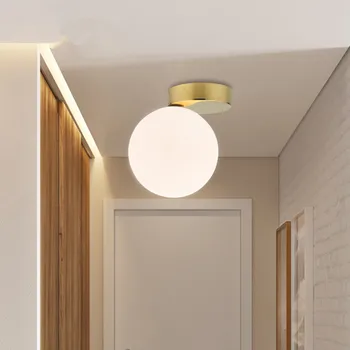 Szkolny minimalistyczny szklanej kuli lampa sufitowa korytarz korytarz balkon lampa sufitowa salon sypialnia прикроватное oświetlenie