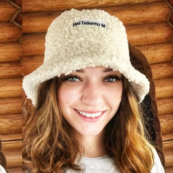 Sztuczne futro zimowe puszyste wiadro kapelusz dla kobiety dziewczyny moda ciepła Wędkarstwo wiadro kapelusz Bob Шапо odkryty Panama Rybak kapelusz