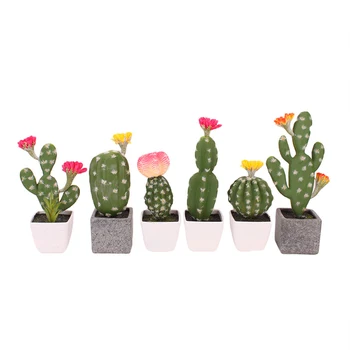 Sztuczne kaktusy rośliny dekoracje bonsai sukulenty plastikowe przyjazne dla środowiska symulacyjne rękodzieło do domu/ogrodu deco bez doniczki 1szt