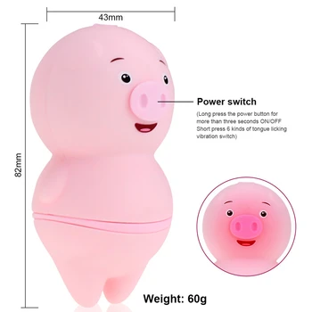 Słodkie mini świńska język wibratory 6 trybów USB moc wibrujące jajko G-spot masażer lizanie łechtaczki pobudzający sex zabawki dla kobiet