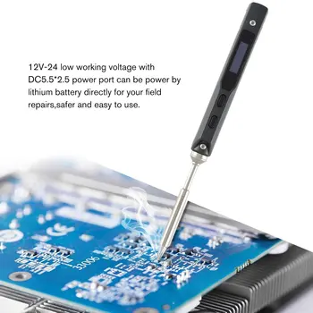 TS100 65W Mini Electric Soldering Iron Kit cyfrowy wyświetlacz OLED regulowana temperatura z podstawką do lutowania zestaw knotów do lutowania