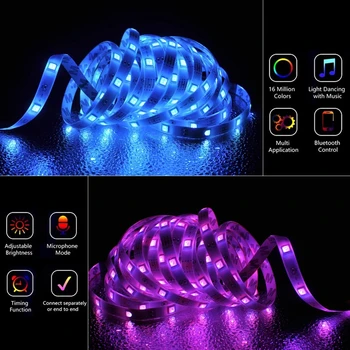 Taśmy led elastyczne lampa wodoodporna światło Bluetooth Iuces RGB 5050 SMD 2835 taśma Taśma led DC12V 5 M 10 m 15 m 20 m kolor