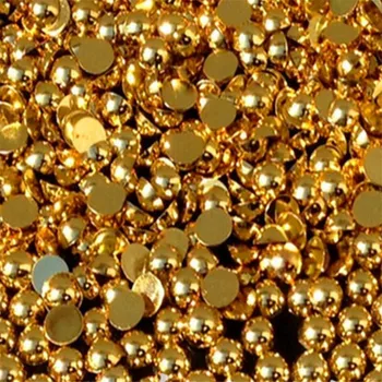 Temat 1,5 mm-12 mm dostępne złoty kolor DIY półokrągły Flatback perłowe koraliki ABS plastik imitacja połowy pereł paznokci sztuka dekoracji