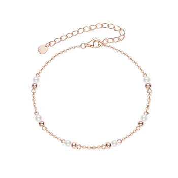 Thaya Vintage Handmade pearl rose gold bransoletka 18K ręcznie robione srebrne koraliki bransoletka wdzięku bransoletki dla kobiet modny prezent