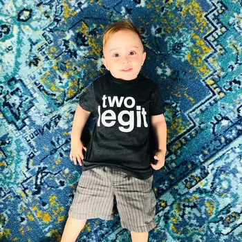 Toddler Boy's Second Birthday Shirt Toddler Two Boys Legit Birthday T-Shirts Kids Presend Summer Short Sleeve fajne ubrania