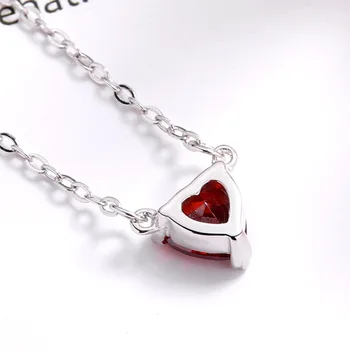 TrustDavis obecnie стерлинговое srebro próby 925 moda romantyczny czerwone serce CZ naszyjnik Naszyjnik dla kobiet Ślub Urodziny wykwintne biżuteria DS675