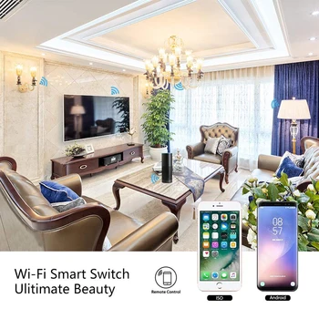 Tuya Smart WiFi Light Switch Wall Glass Touch Switch 1/2/3/4 Gang EU AU US Smart Life Timer Google Home Alexa Echo Voice Control