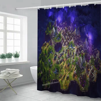 Twierdza noc prysznicem kurtyna Fortnites wodoodporny łazienka przegroda kurtyna 3D druk cyfrowy prysznicem kurtyna prezenty świąteczne