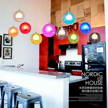 Twórczy szklany żyrandol światło jasne, kolorowe, szklane kinkiety G4 LED wisząca wisząca salon, pokój dziecięcy Droplights