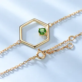 UMCHO naturalny диопсид kamień bransoletki dla kobiet stałe 925 srebro kamień bransoletka łańcuch wykwintne biżuteria prezent ślubny