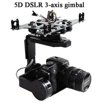 Uniwersalna 3 osiowa 5D 3D 2 dotyczące przegubu cardana PTZ DSLR ILDC kamera Pan Tilt Бесщеточная do FPV lotniczych powietrznej fotografowania
