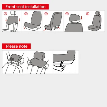 Uniwersalna pokrywa fotelika pasuje do większości samochodów nowych dostępnych pokrywa fotelika dwa przednie siedzenia szary