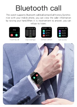 V6 1.54 inch Bluetooth Smart Call Bracelet Watch Heart Rate Blood Pressure Blood Oxygen Health Monitoring Life wodoodporny
