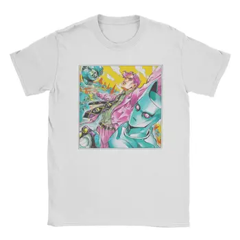 Vintage JJBA Kira Queen t-shirty dla mężczyzn O szyi koszulki Jojos Bizarre Adventure anime Jjba Manga koszulka plus rozmiar ubrania