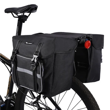 WEST BIKING Bicycle Trunk Bag Canvas 28L Bicycle Carrier Bag Reflectivs Bike tylny amortyzator tylnej kanapy bagażnik Паньер rowerowe torby