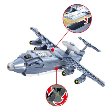 Wczesne ostrzeżenie samolot budowlany blok wojskowy KJ-2000 WW2 Z-10 śmigłowiec armii broń żołnierzy cegły zabawki dla dzieci