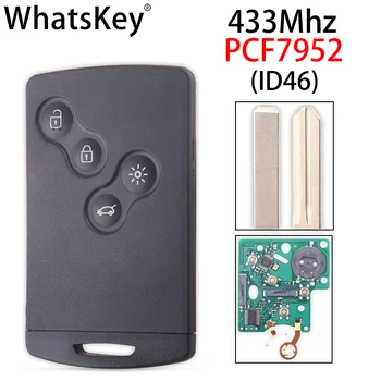 WhatsKey 4 przyciski Smart Car Key do Renault Megane Scenic Laguna Clio Koleos 2008-2016 Remote Key FSK 433MHZ PCF7952 Chip