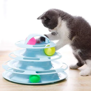 Wieża utwory zabawka kot interaktywny stół obrotowy walec zwierzę puzzle koło śledzenia piłkę Inelligence szkolne dla kotów kotek