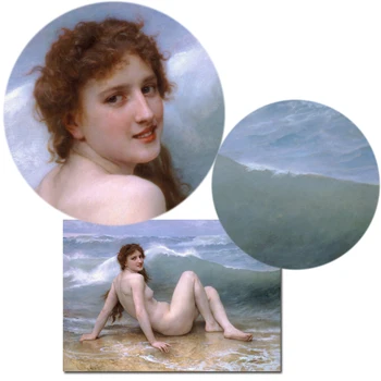 William Adolf Бугро fala 1896, Francja słynny obraz plakat drukowanie na płótnie uchwyt sztuka naga dziewczyna ozdobne wzory