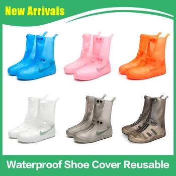 Wodoodporny бахил wielokrotnego użytku silikonowe antypoślizgowe ochraniacze na buty unisex buty ochraniacze długie deszczowe buty dla zewnętrznych deszczowe dni