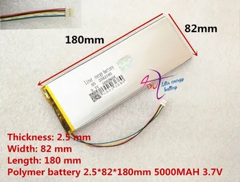 Wysokiej jakości 5 przewodowa złącze męskie tabletki bateria polimerowa 3.7 v 5000 mah 2582180 dużej pojemności Darmowa wysyłka