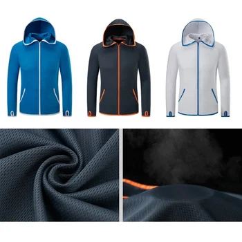 Wędkarstwo odzież Męska Tech hydrofobowy odzież lista marek casual outdoor kemping z kapturem kurtka Ice silk Wodoodporny