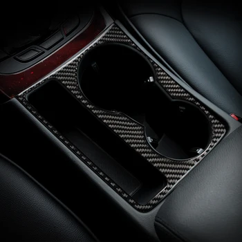 Włókno węglowe uchwyt szklanki wody panel wykończenie pasa wnętrze samochodu naklejki 3D do Audi A4 B8 A5 2009-2016 akcesoria do stylizacji samochodów