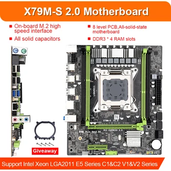X79 M-S zestaw płyty głównej LGA 2011 E5 2620 CPU 2 x 4GB = 8GB DDR3 10600 1333Mhz ECC REG Memory Set M-ATX combo Nvme M. 2 SSD