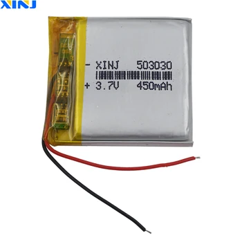 XINJ 5szt 3.7 V 450 mAh litowo-polimerowy akumulator li po 503030 dla inteligentnych godzin telefon zegarek Bluetooth nawigacja odtwarzacz muzyczny