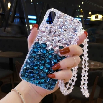 XSMYiss Bling Jewelled Rhinestone Crystal Diamond miękki futerał do telefonu etui do Samsung S6 S7 S8 S9 S10 S10 PLUS Lite Note5 8 9