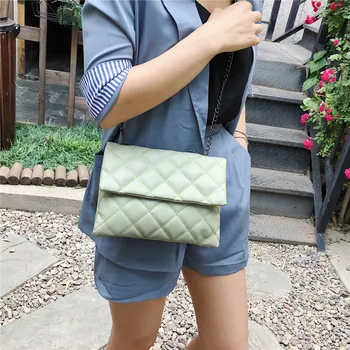 YBYT moda proste kobiety małe torby na ramię Diamentowa osłona łańcucha kopertówka portfel podwójna kieszeń kobiety czarna torba