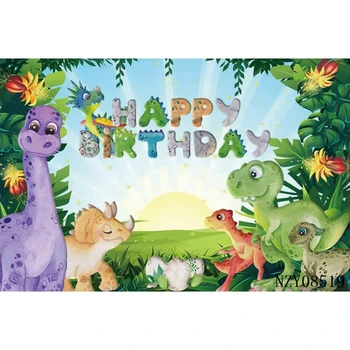 Yeele Jungle Wild Animal Cartoon Baby Birthday Party Background for Photography Photocall tła fotograficzne studio fotograficzne
