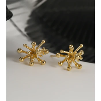 Yhpup prosty złoty fajerwerki kolczyki pręta dla kobiet pozłacane miedziane Kolczyki biżuteria Pendientes Mujer Moda 2020 prezent